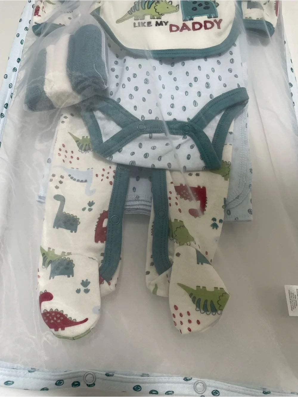 Cutie Pie Baby Boy 0-3 Months 9 Piece Gift Set Dinosaur Blue Baby Shower NEW